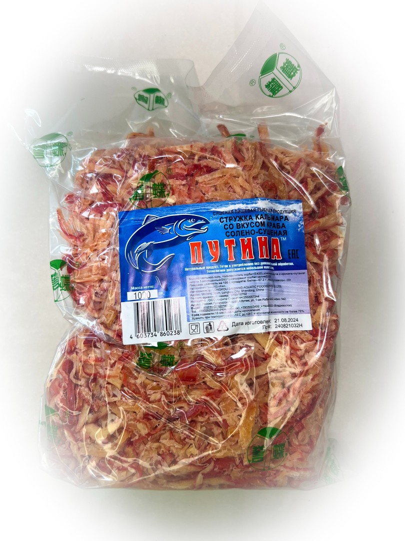 Кальмар стружка со вкусом краба "Розовая" (ПУТИНА) в Екатеринбурге